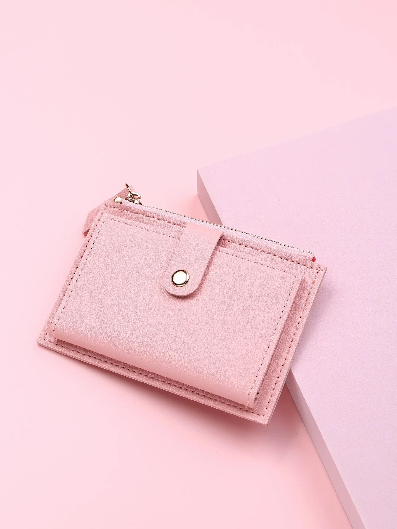 Minimalist Foldover Zipper Wallet