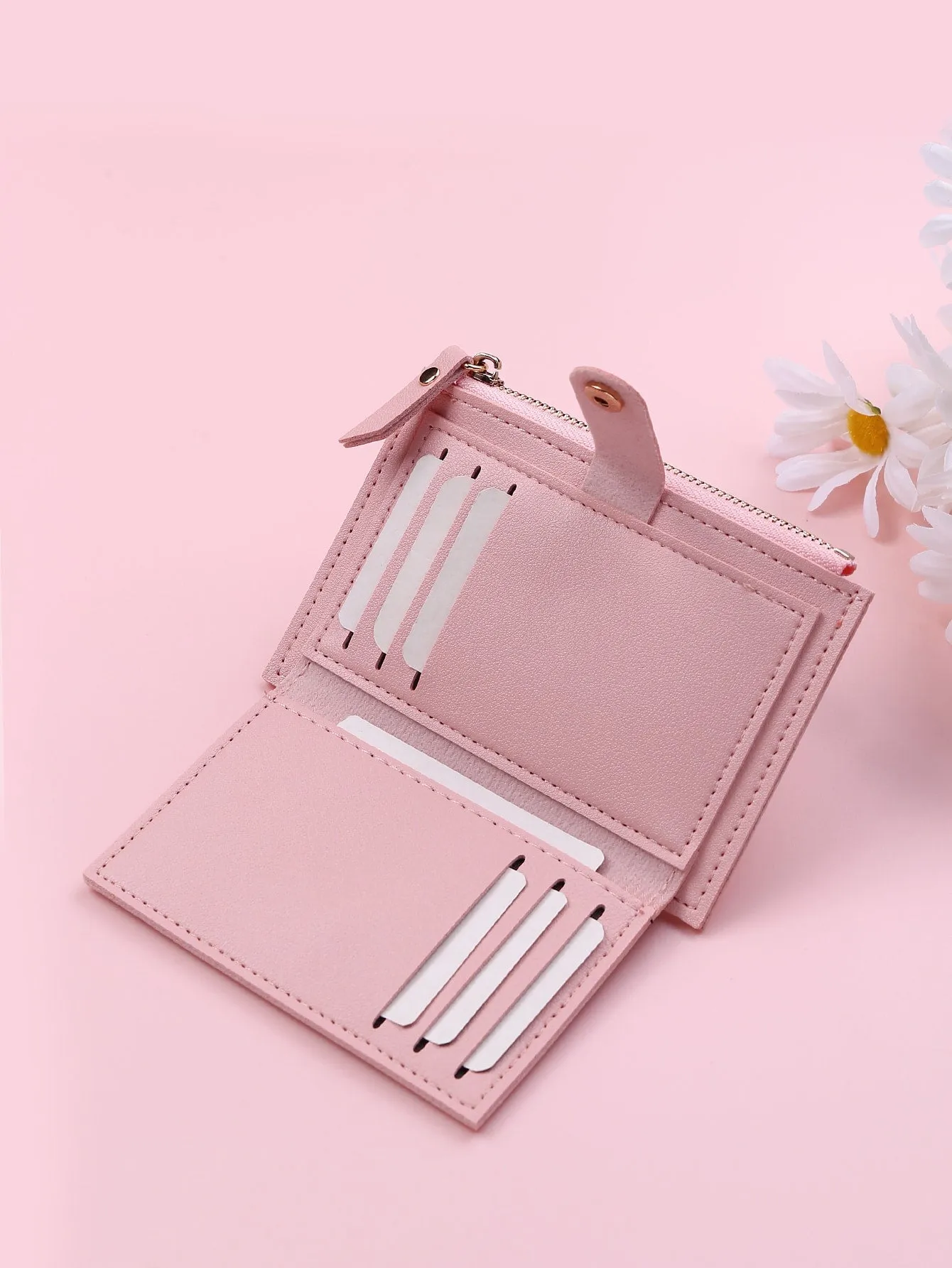 Minimalist Foldover Zipper Wallet