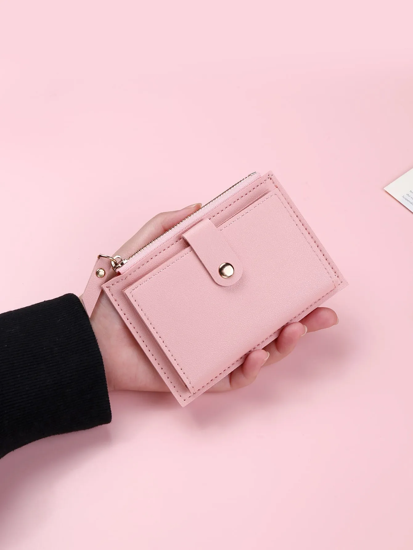 Minimalist Foldover Zipper Wallet