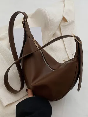 Minimalist Hobo Bag - Brown