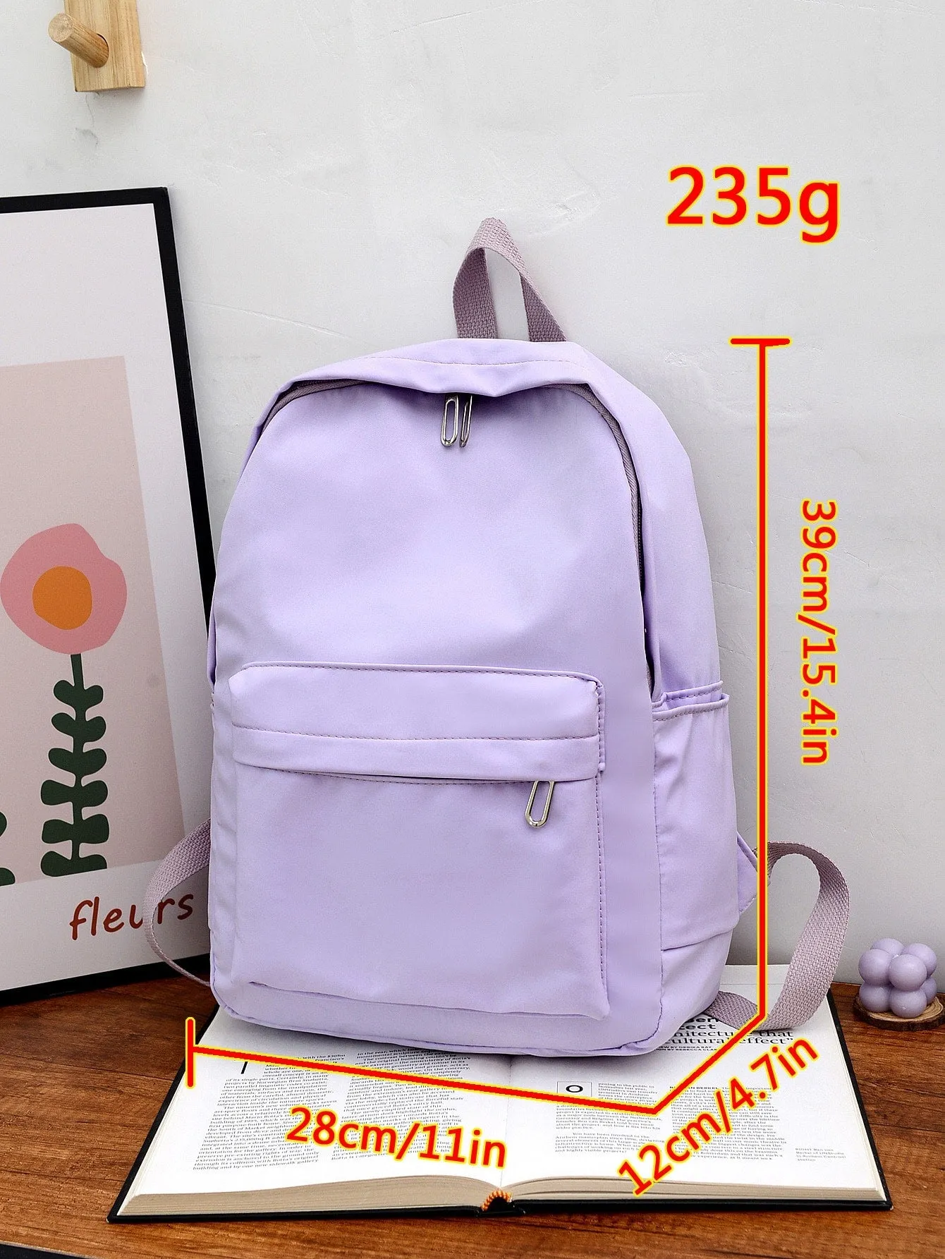 Minimalist Large Capacity Functional Backpack - Mauve Purple