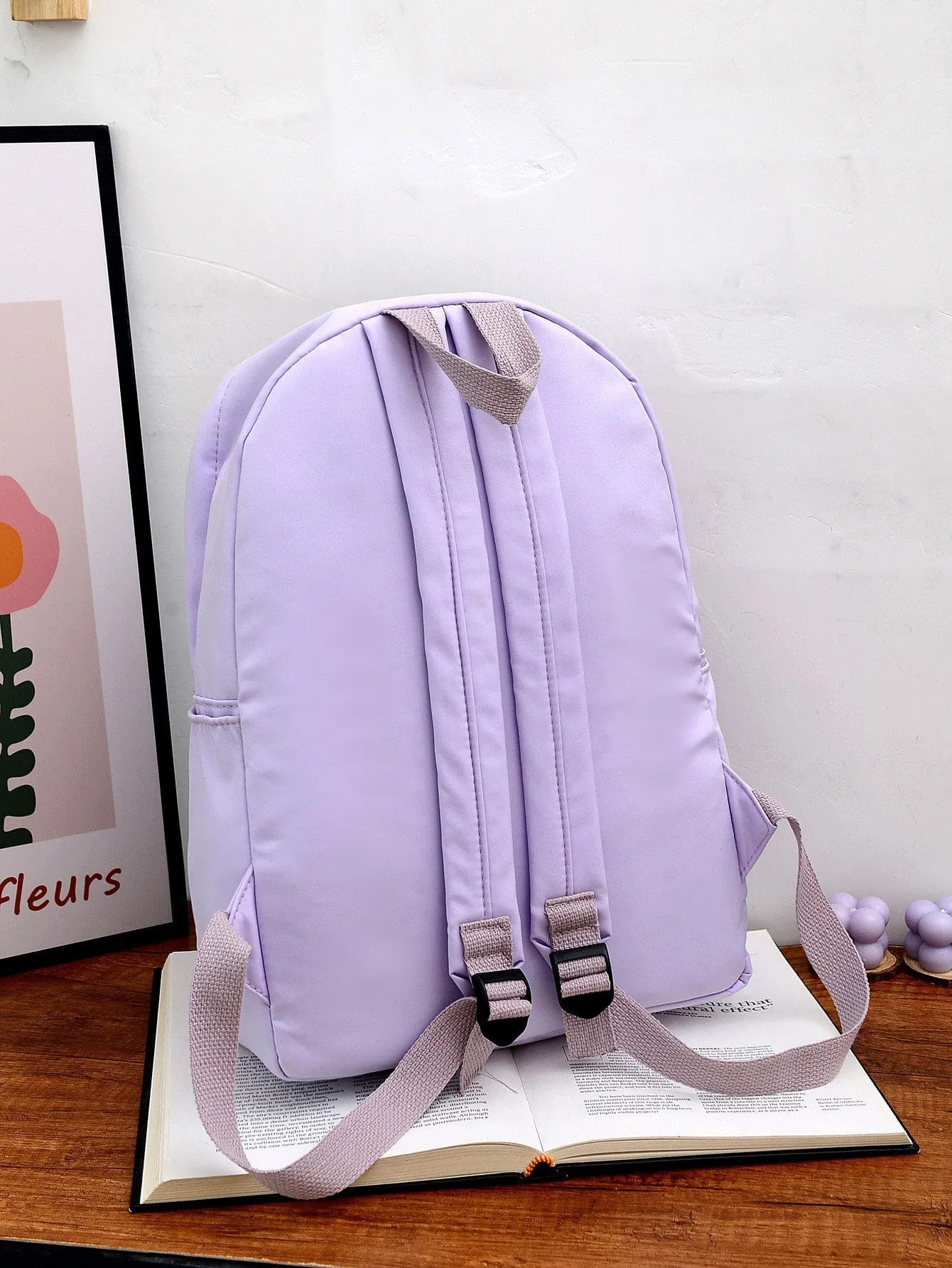 Minimalist Large Capacity Functional Backpack - Mauve Purple