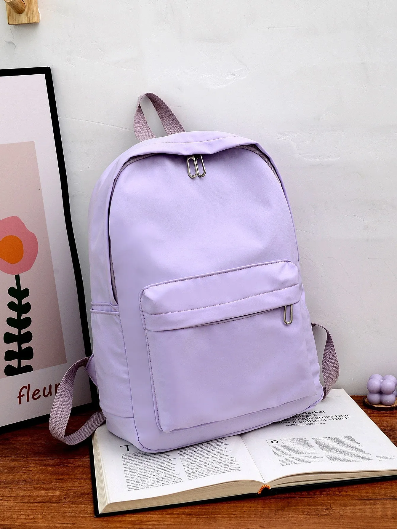 Minimalist Large Capacity Functional Backpack - Mauve Purple