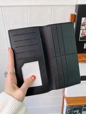 Minimalist Textured Long Wallet - Black