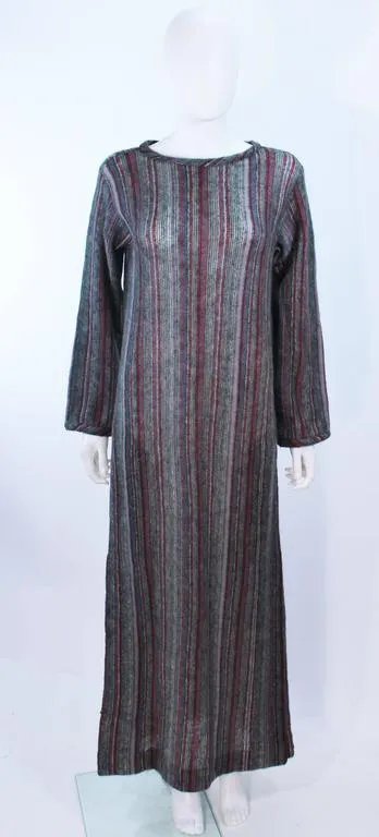 MISSONI Grey Mauve Green Full Length Sweater Dress Size Large