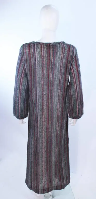 MISSONI Grey Mauve Green Full Length Sweater Dress Size Large