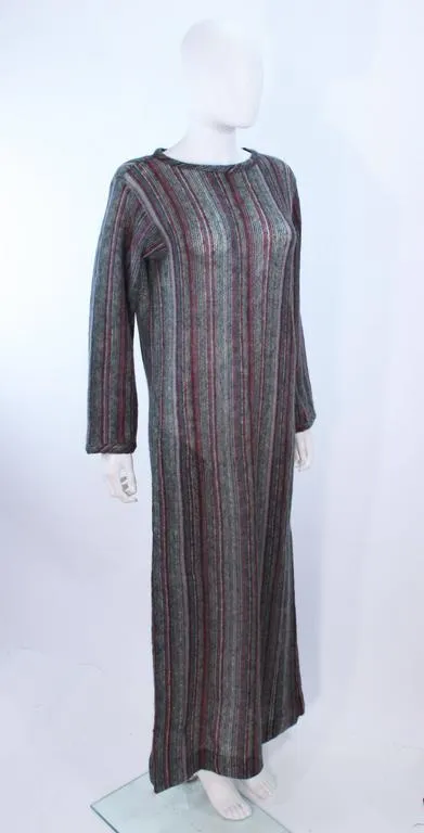 MISSONI Grey Mauve Green Full Length Sweater Dress Size Large