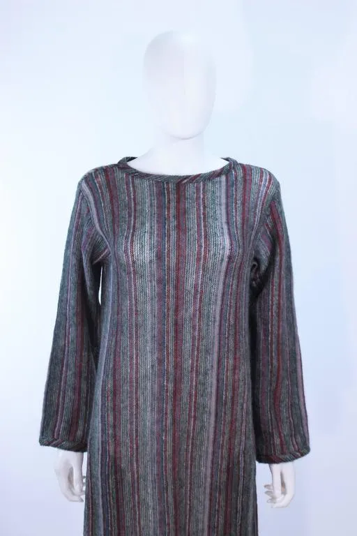 MISSONI Grey Mauve Green Full Length Sweater Dress Size Large