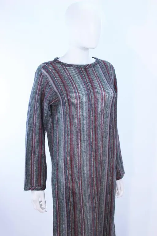 MISSONI Grey Mauve Green Full Length Sweater Dress Size Large