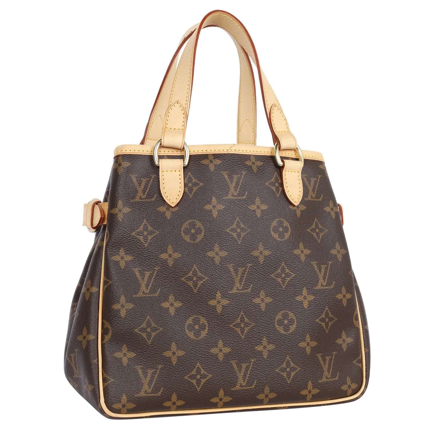 Monogram Canvas Leather Batignolles Satchel Brown