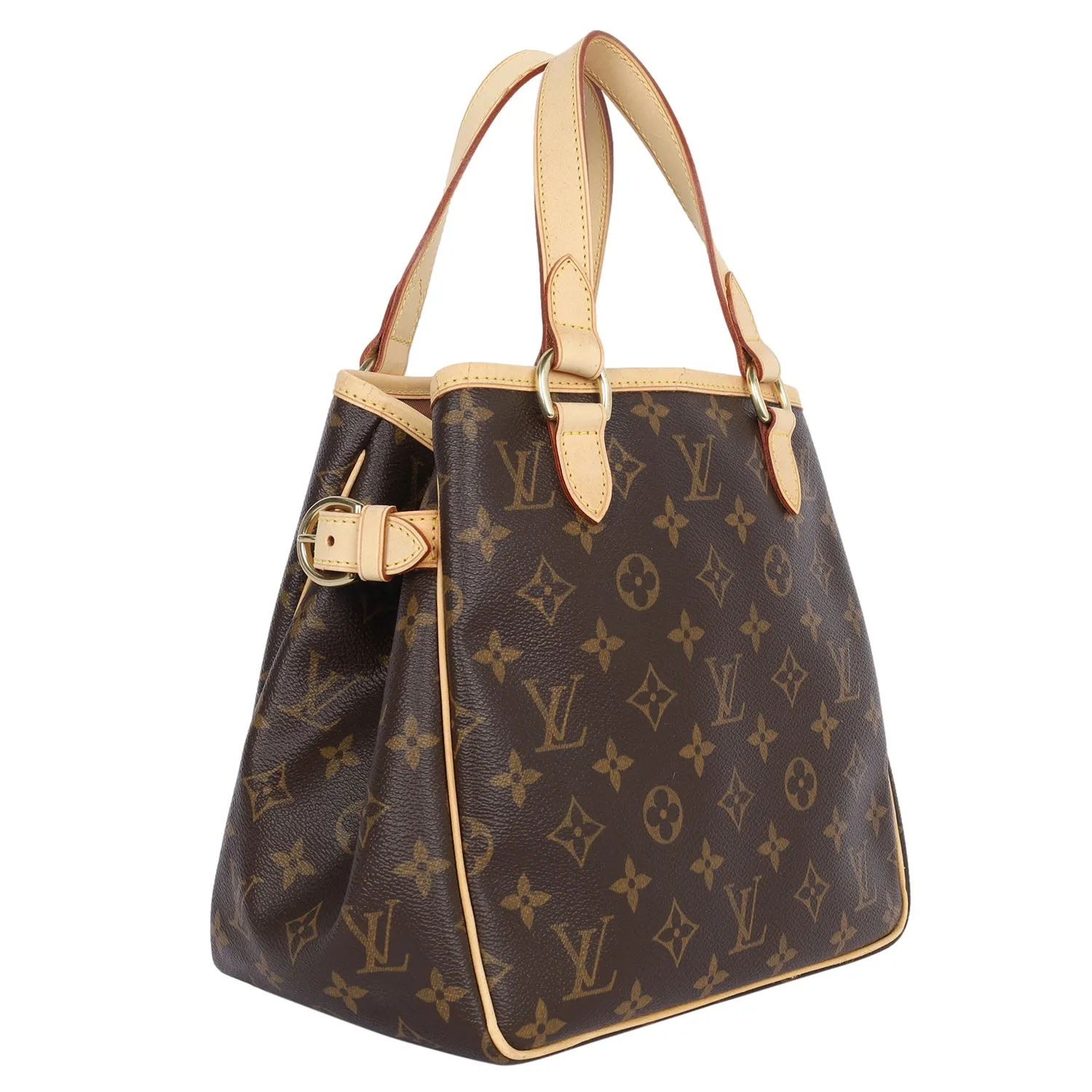 Monogram Canvas Leather Batignolles Satchel Brown