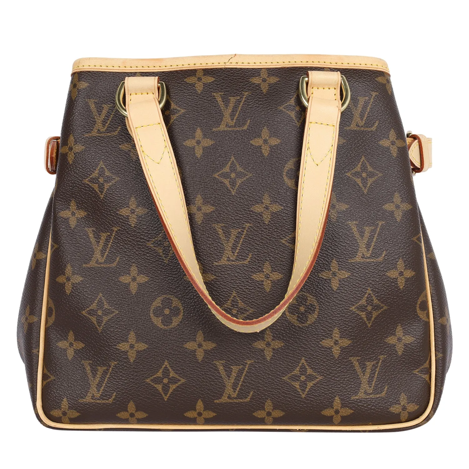 Monogram Canvas Leather Batignolles Satchel Brown