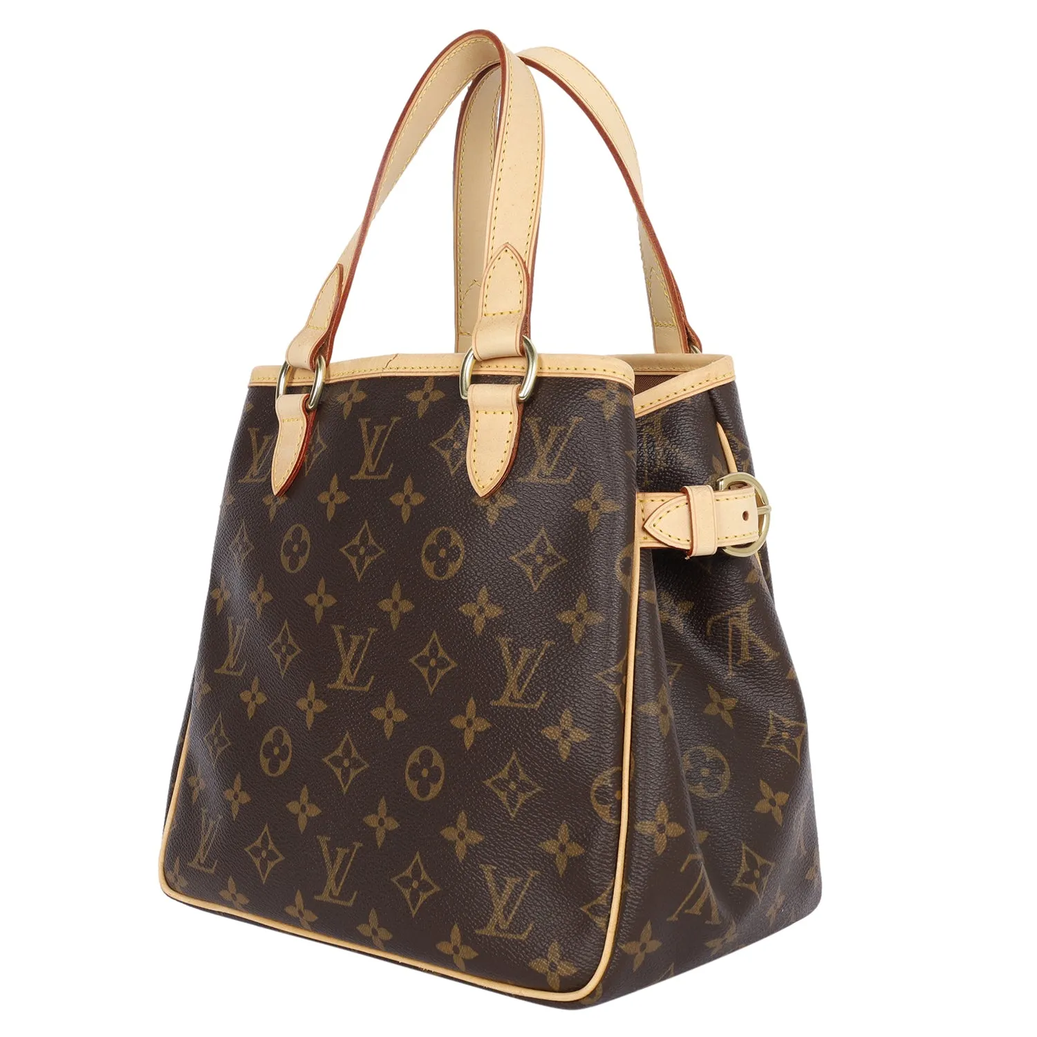 Monogram Canvas Leather Batignolles Satchel Brown