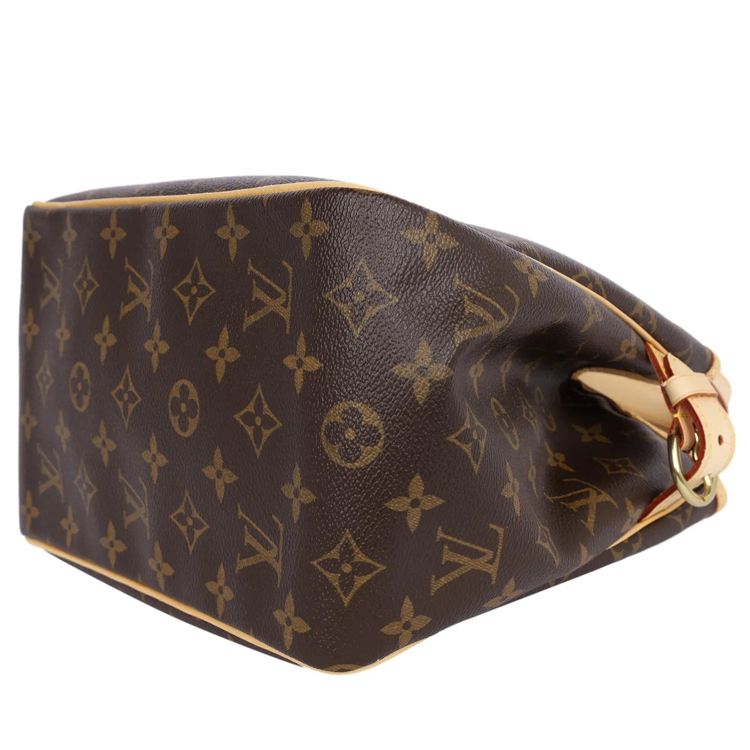 Monogram Canvas Leather Batignolles Satchel Brown