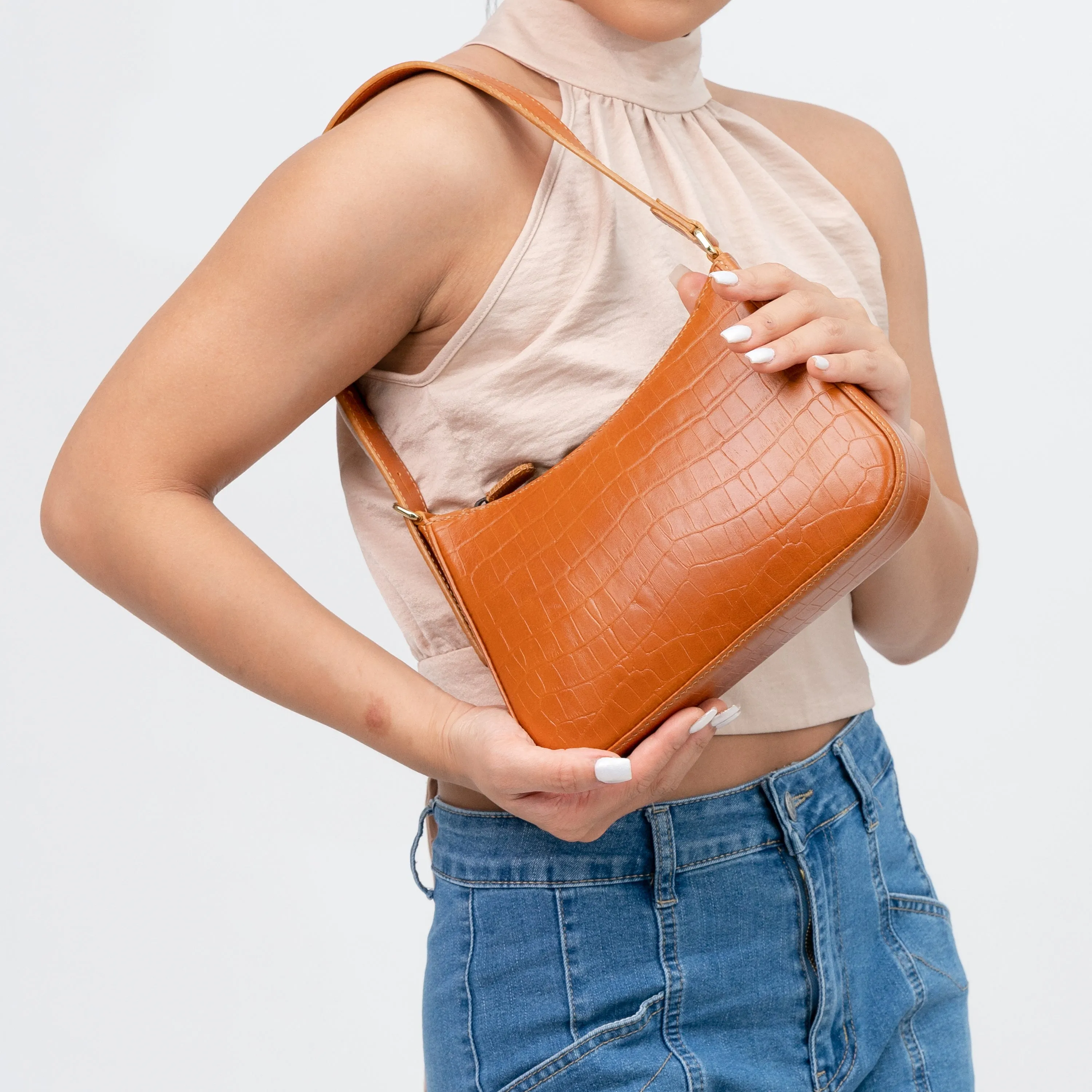 Moon Shoulder Bag - Brown