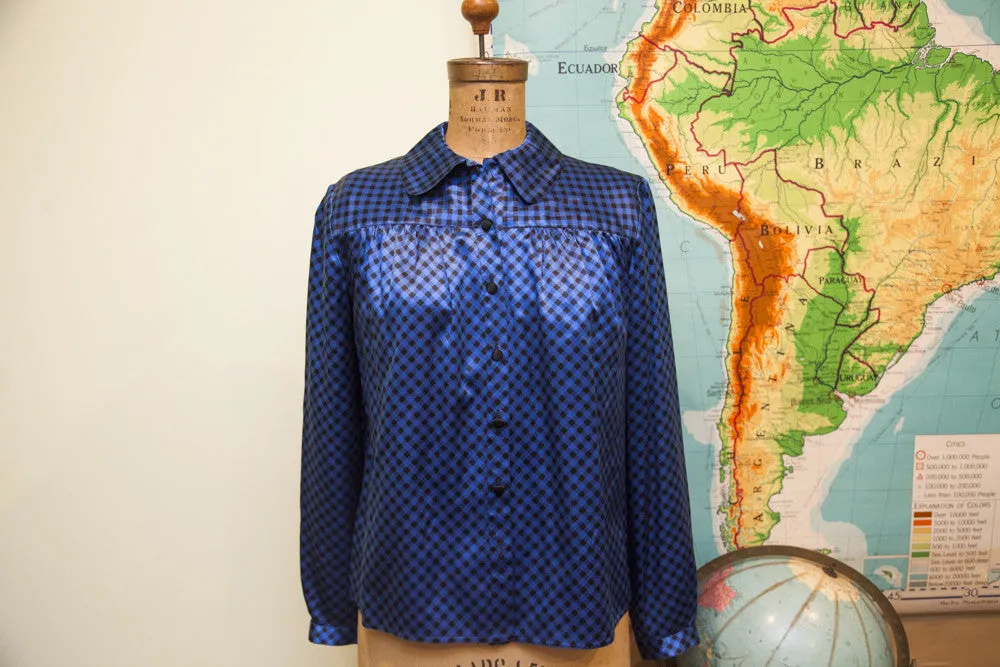 Mr Beene Blue Vintage Blouse
