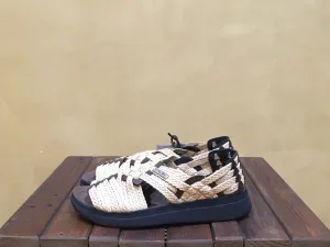 MS010016 Malibu Sandals Canyon Braid Straw/Black