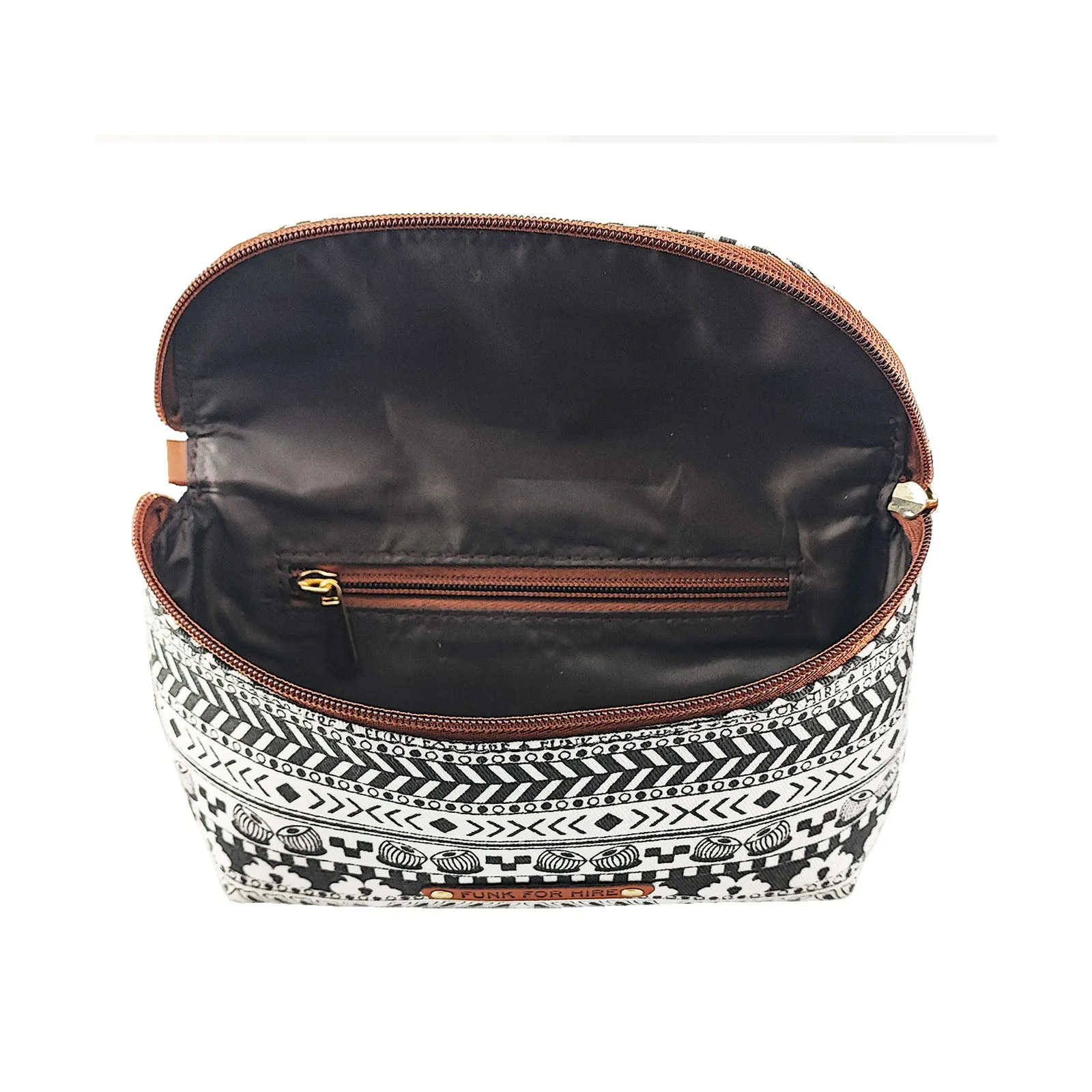 Music Border  Printed  Fanny Pack  White & Black
