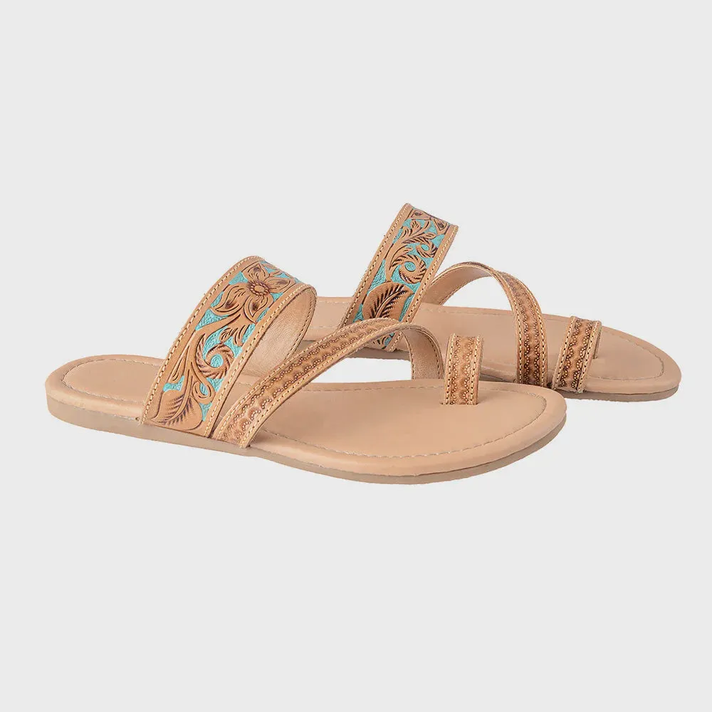 MYRA Tooled Leather Sandals