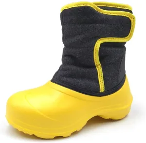 New Amoji Boy's/Girl's Unisex Snow Boots in Yellow & Black, Easy-slip on design, Sz 13 Toddler!