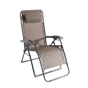 New Sonoma Goods For Life® Anti-Gravity Patio Lounge Chair in Brown! Note: Has 2 small holes in fabric does not affect its use, fabric is woven seems quite strong! Retails $120 