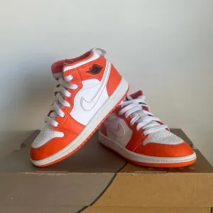 Nike Air Jordan 1 Mid ‘Electro Orange’ Kids Sneakers - SZ 12 C