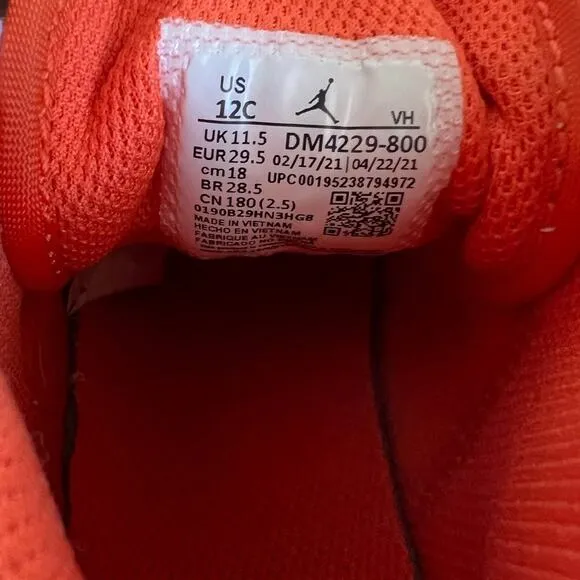 Nike Air Jordan 1 Mid ‘Electro Orange’ Kids Sneakers - SZ 12 C