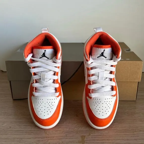 Nike Air Jordan 1 Mid ‘Electro Orange’ Kids Sneakers - SZ 12 C