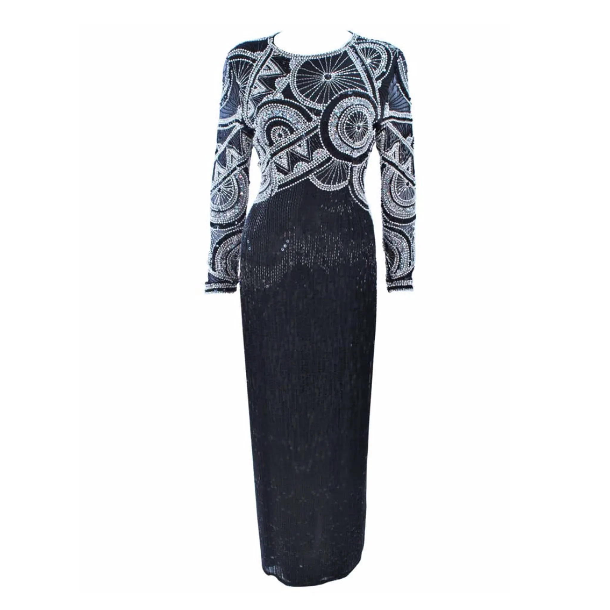 OLEG CASSINI 'Black Tie' Beaded Gown Size 6
