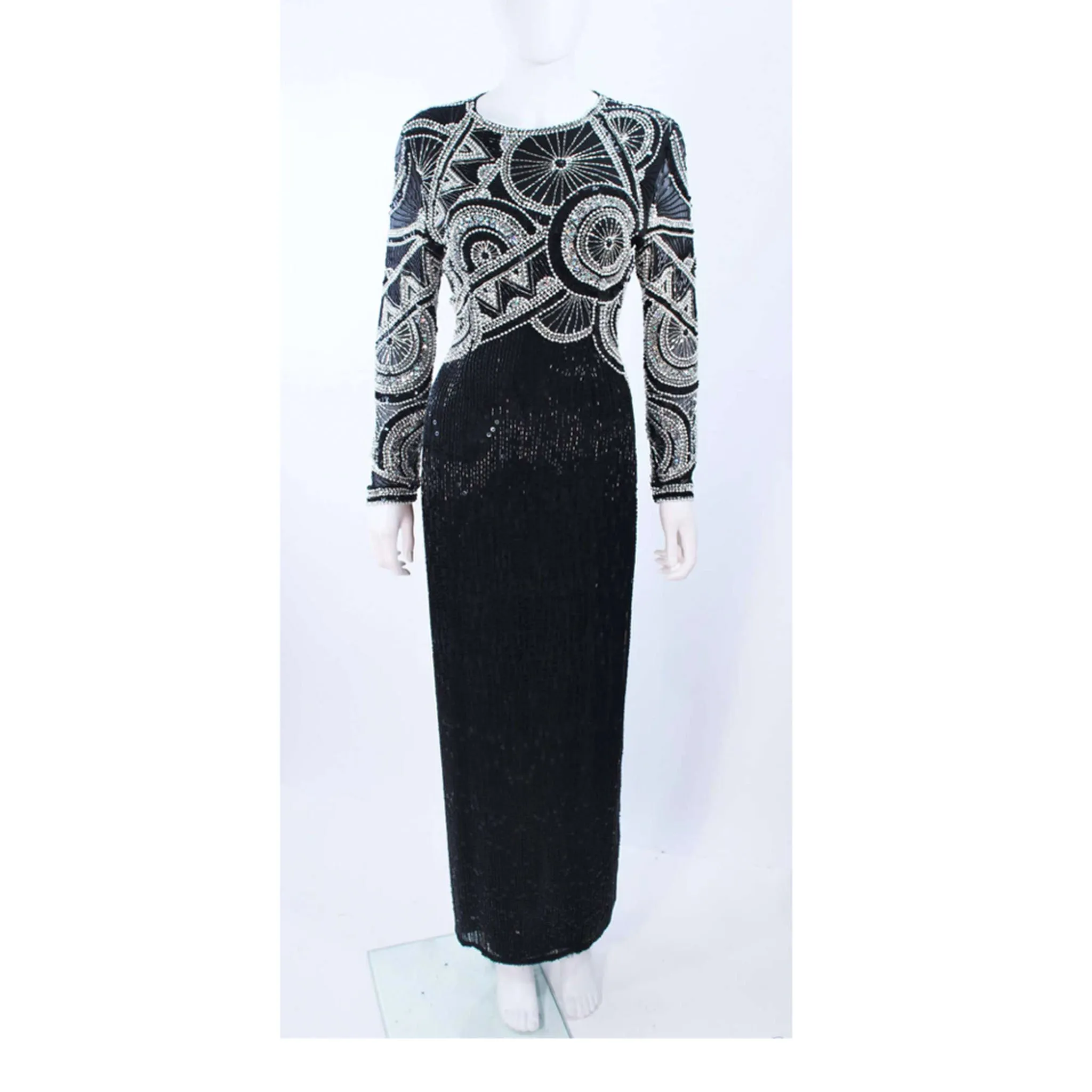 OLEG CASSINI 'Black Tie' Beaded Gown Size 6