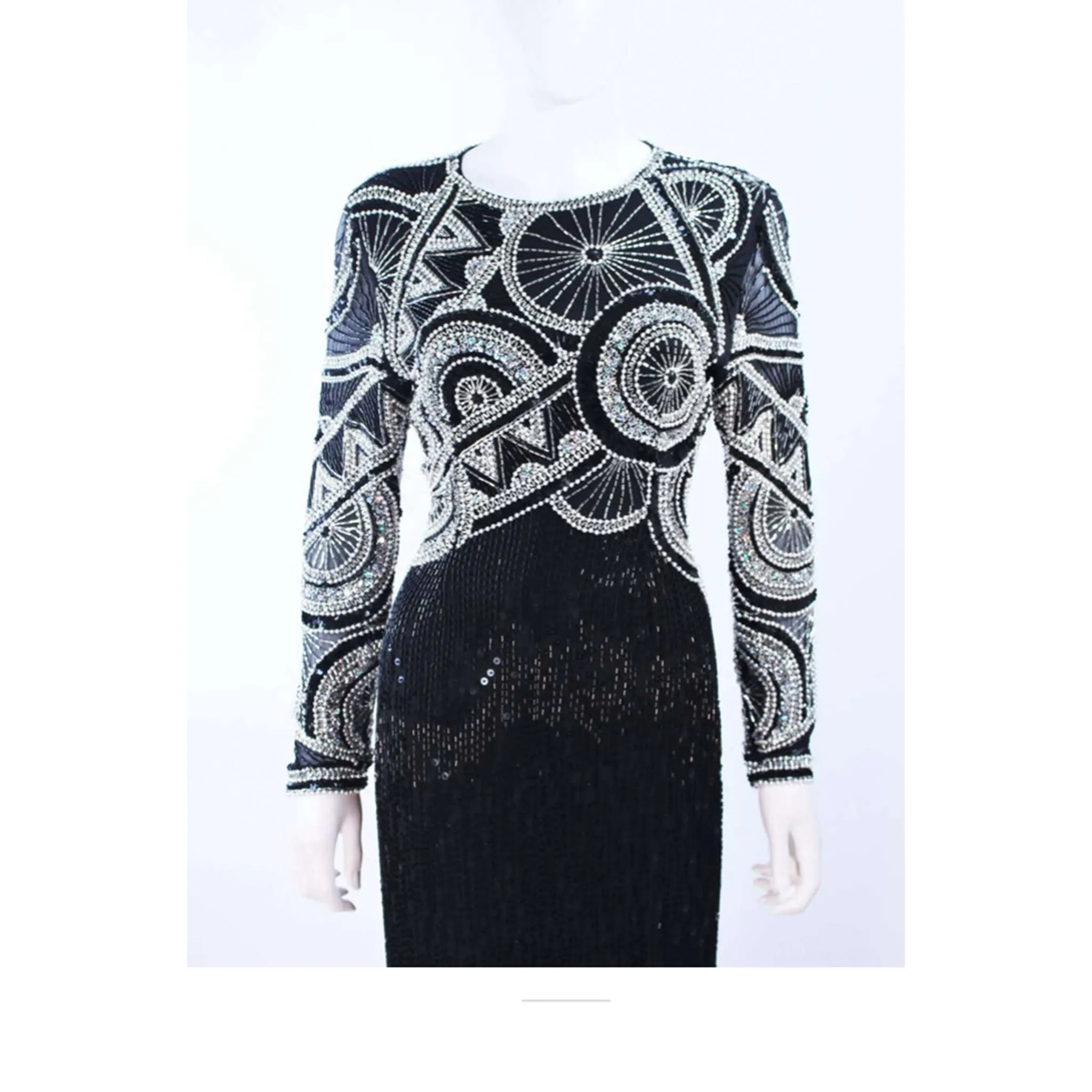 OLEG CASSINI 'Black Tie' Beaded Gown Size 6