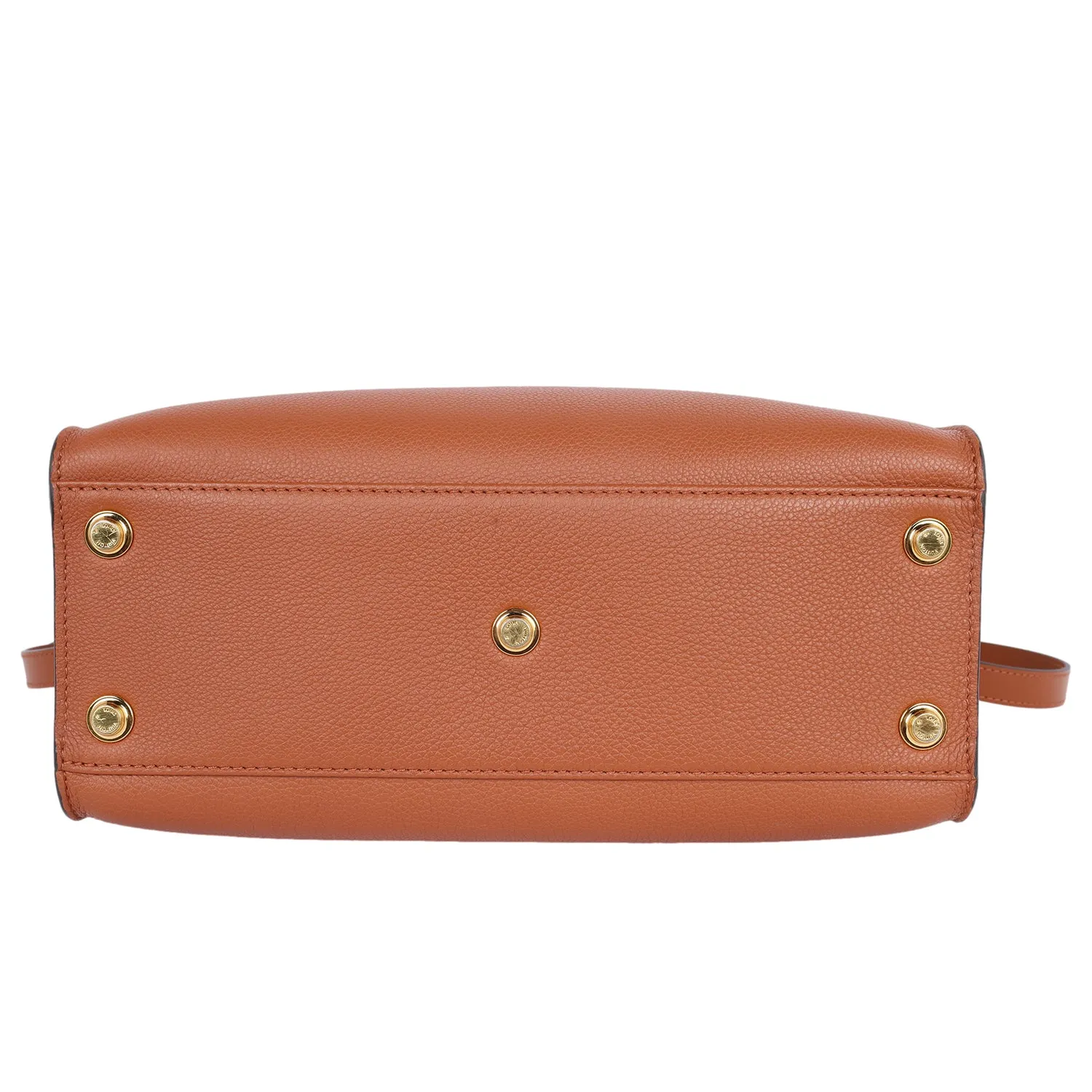 On My Side MM Leather Shearling Satchel Caramel