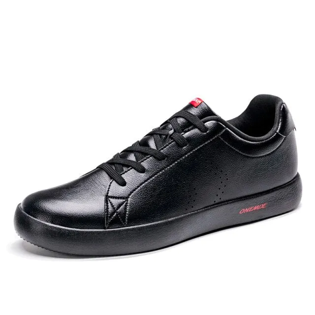 ONEMIX Skateboarding Shoes Lace-Up Lightweight Leather Sneakers