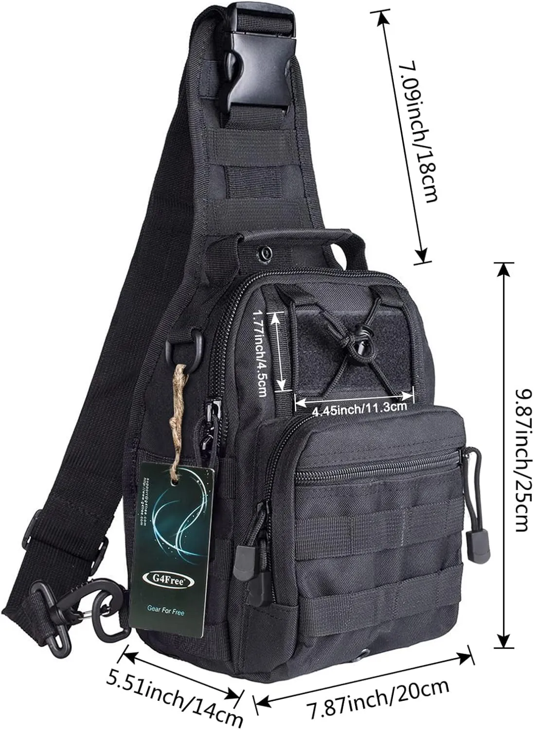 Outdoor Tactical Sling Bag, Shoulder Sport Backpack