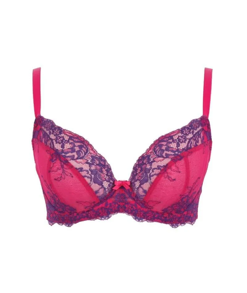 Panache Ana Underwired Plunge Bra - Orchid / Indigo