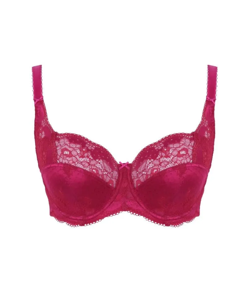 Panache Clara Full Cup Underwired Bra - Orchid / Red