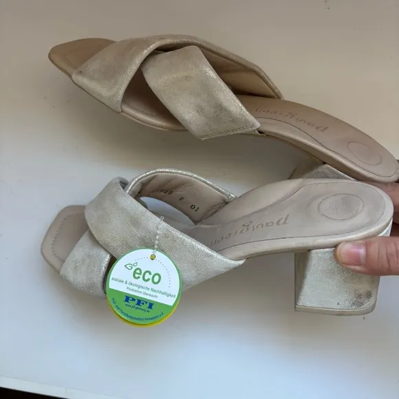 Paul Green Sandals Mineral Metallic Lauren Super Soft Shoes Sz 3/US5.5
