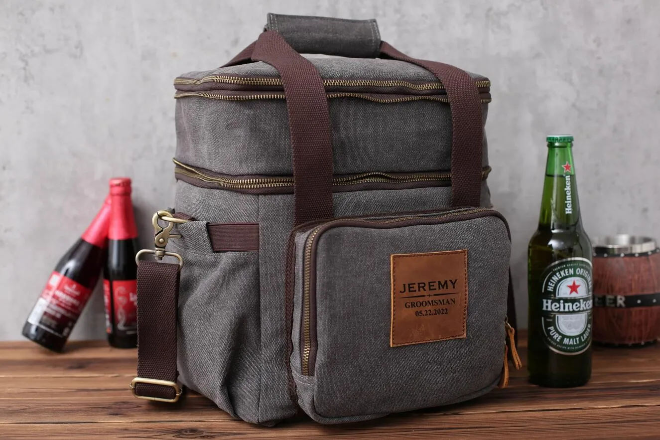 Personalized Groomsman Cooler Bag Beer Cooler Bag Insulated Lunch Cooler Bag Monogrammed Groomsmen Gift Christmas Gifts