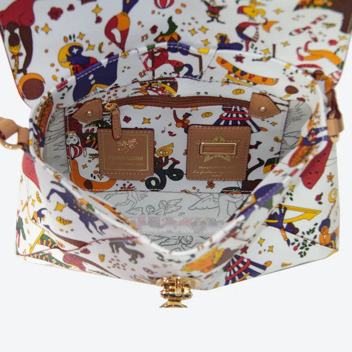 Piero Guidi Magic Circus - 9 x 6 x 2 in. White or Black Small Sling Bag