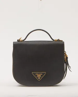 Prada Black Saffiano Leather Odette Convertible Backpack
