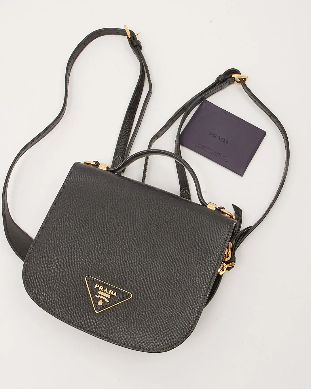 Prada Black Saffiano Leather Odette Convertible Backpack