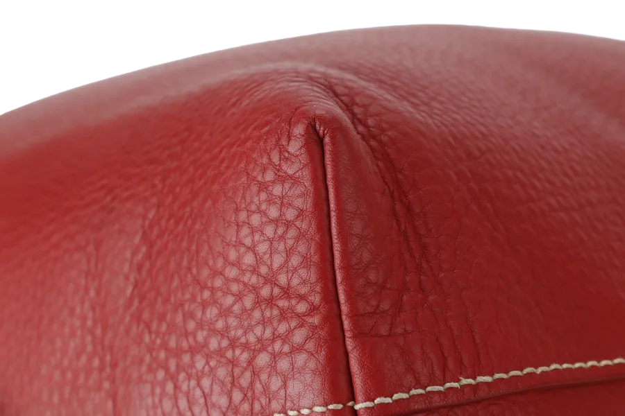PRADA CONVERTIBLE VERTICAL TOTE RED GRAINED CALF LEATHER GOLD HARDWARE WITH DUST COVER AND STRAP