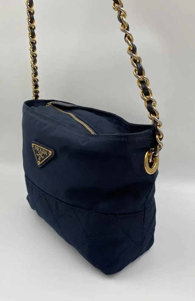 Prada Nylon Shoulder Bag with Chain Handle