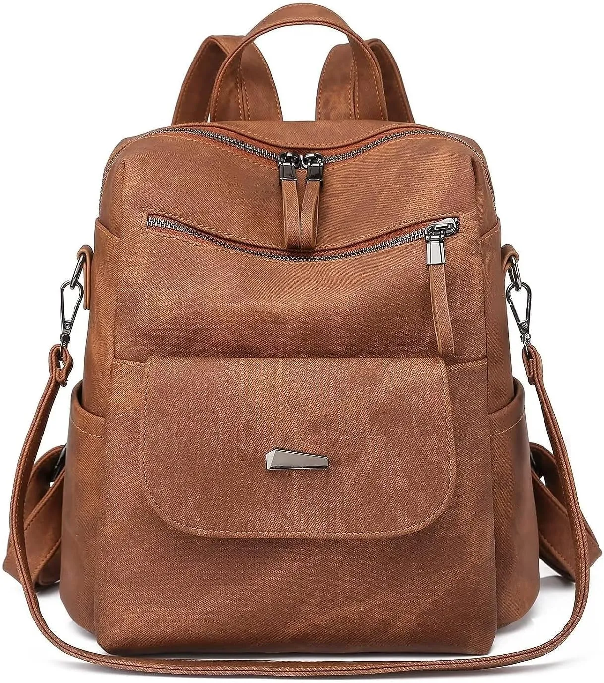 PU Leather Travel Backpack for Women,  Shoulder Bags, Fashion Handbag, Brown
