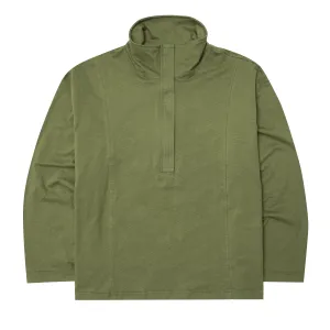 QUARTER ZIP L/S TEE IN FERN