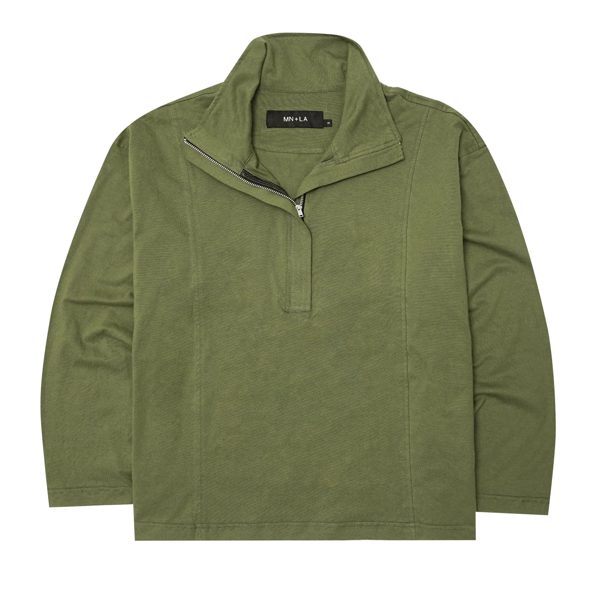 QUARTER ZIP L/S TEE IN FERN