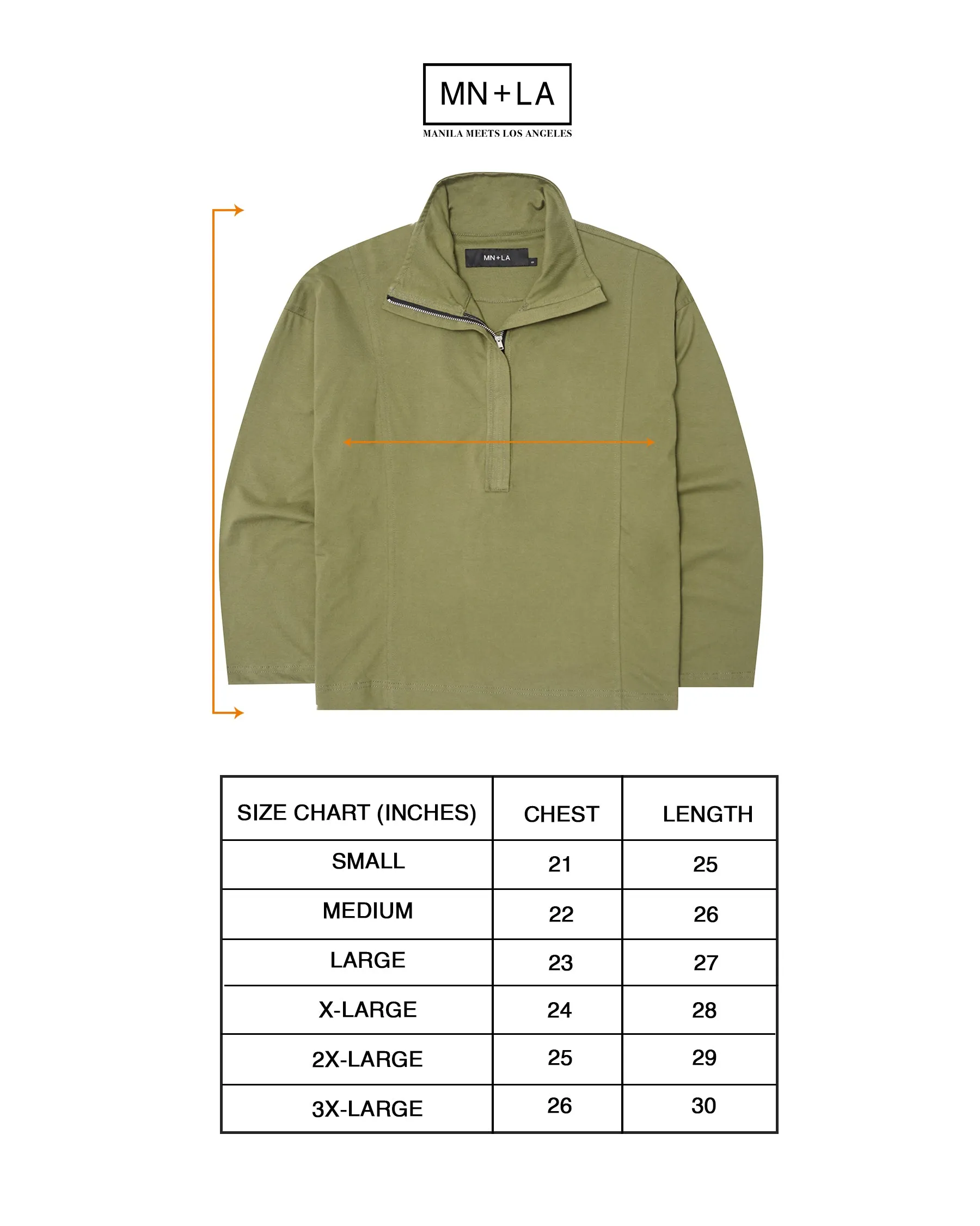 QUARTER ZIP L/S TEE IN OLIVE