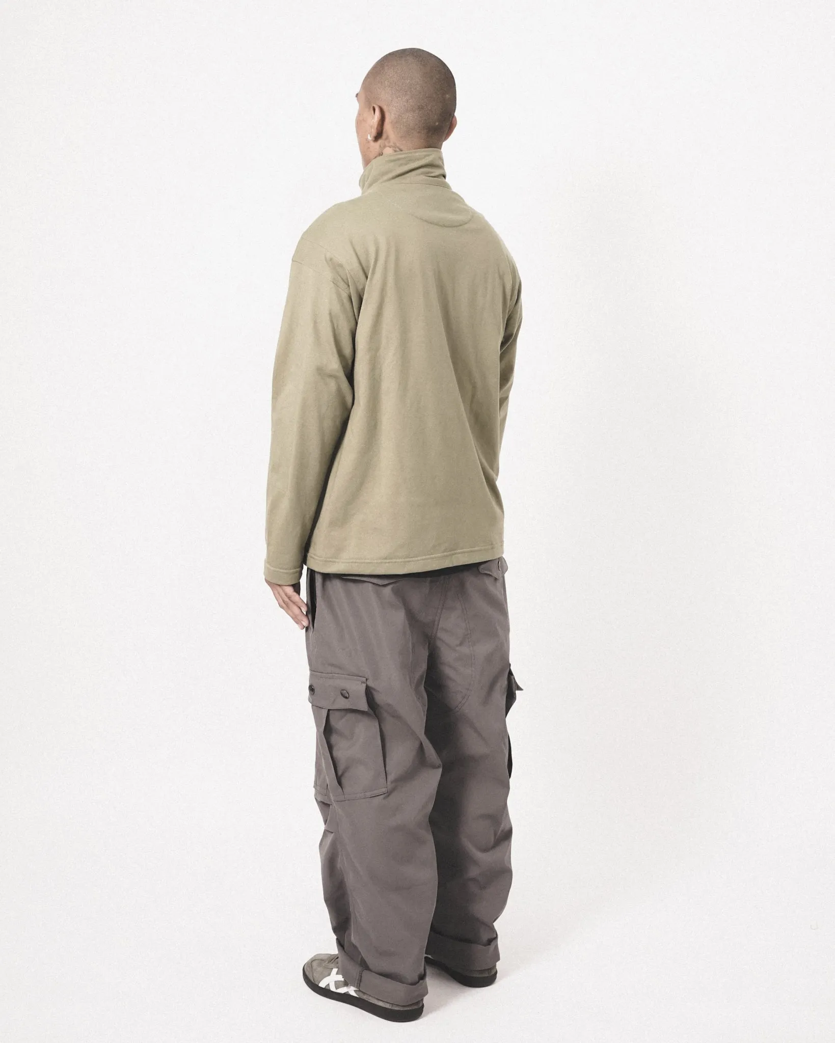 QUARTER ZIP L/S TEE IN OLIVE