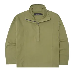QUARTER ZIP L/S TEE IN OLIVE