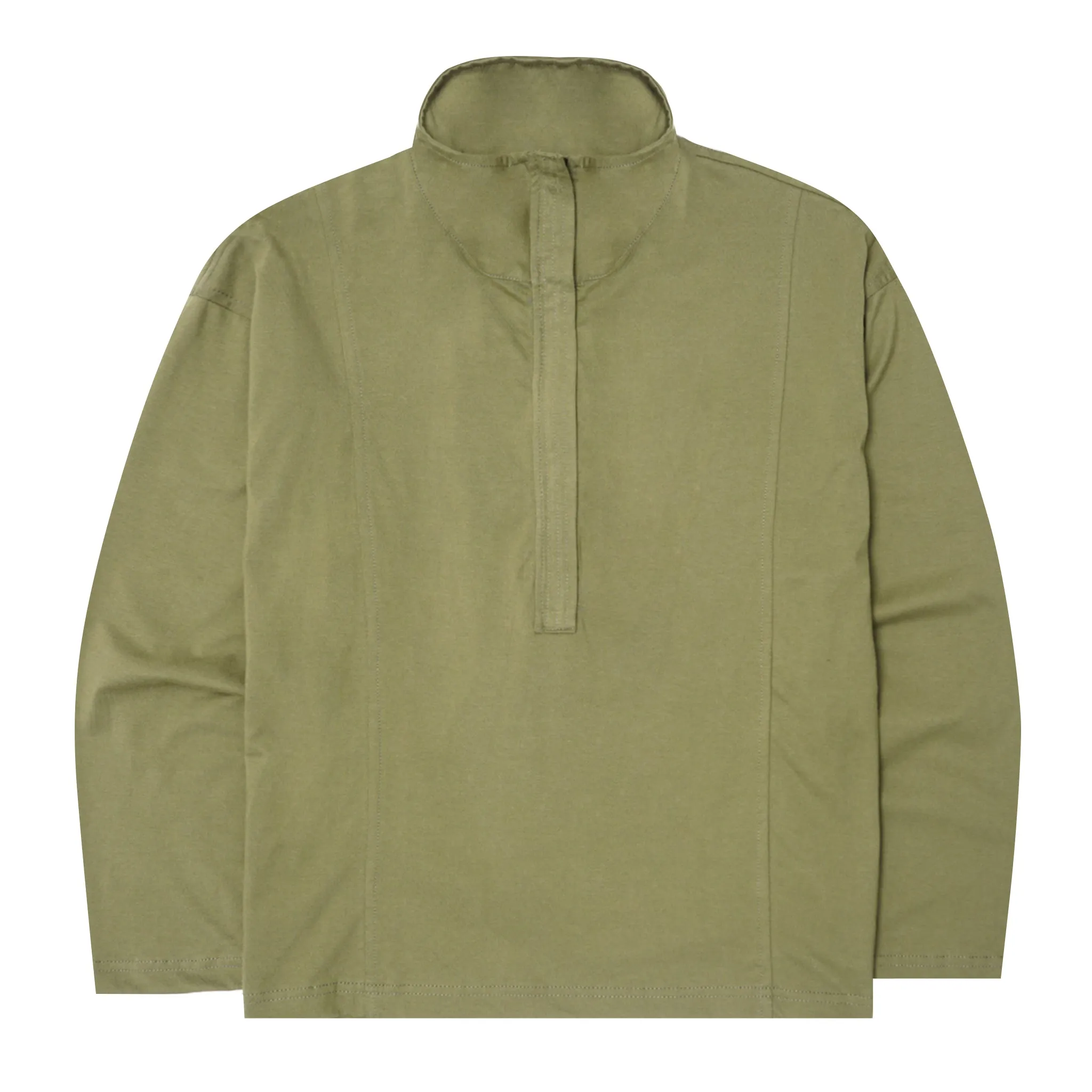 QUARTER ZIP L/S TEE IN OLIVE